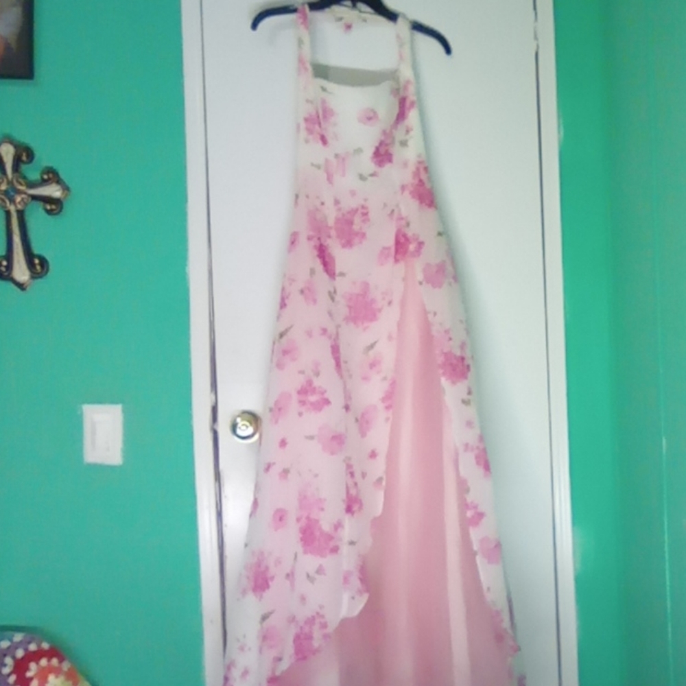 Maxi pink flower dress